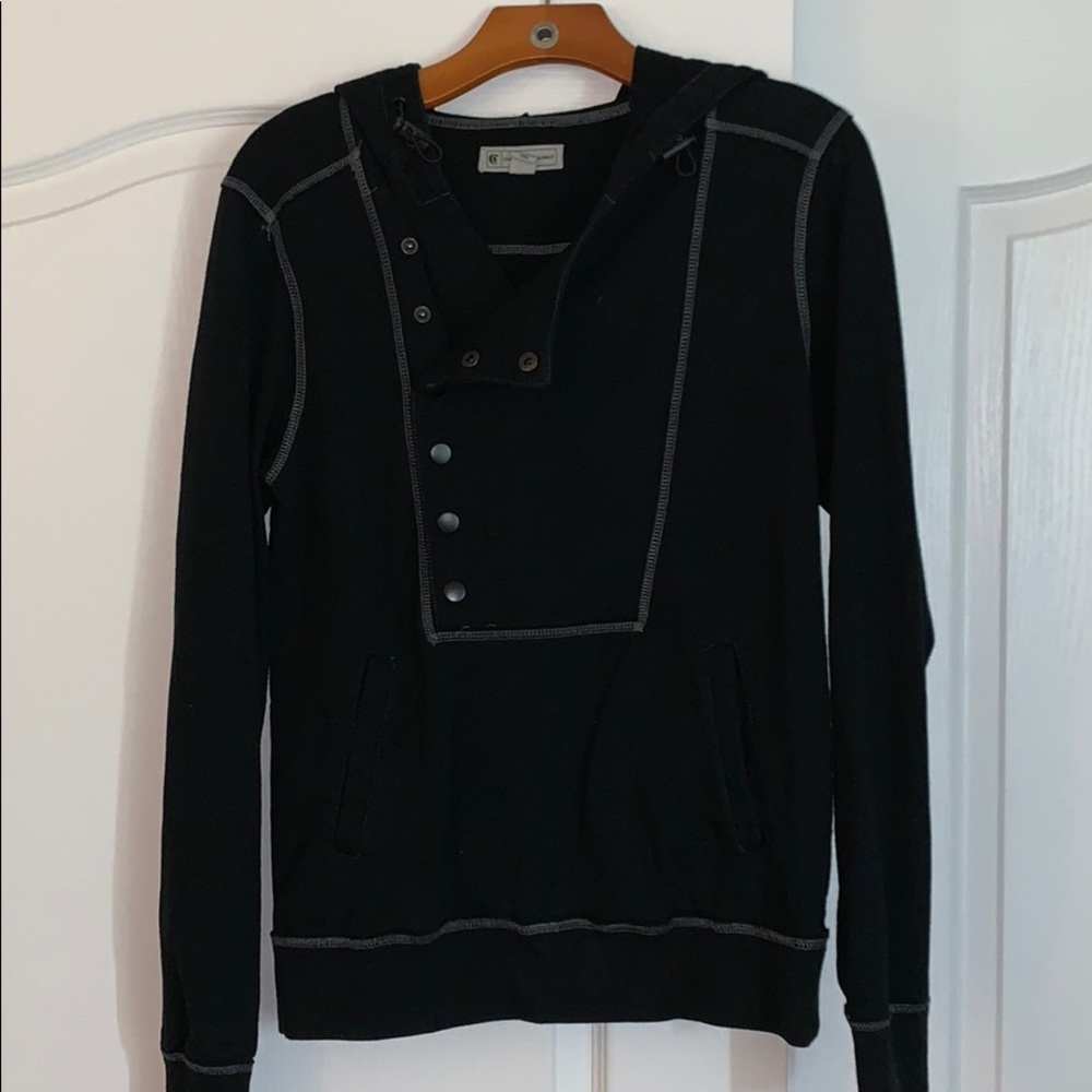 Black light hoodie with snap front